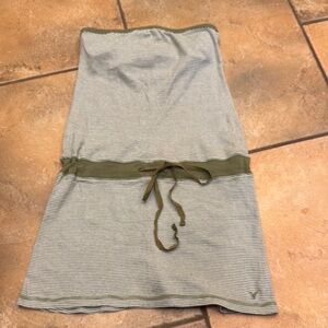 American Eagle Outfitters Gray Green Tie Front Pencil Coverup